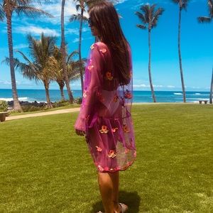 ASOS Floral Long Sleeve Bathing Suit Cover Up